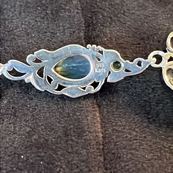 Karis Malagasy Labradorite Multi Gemstone Clelestial Garden Bracelet, Platinum - Picture 12 of 17